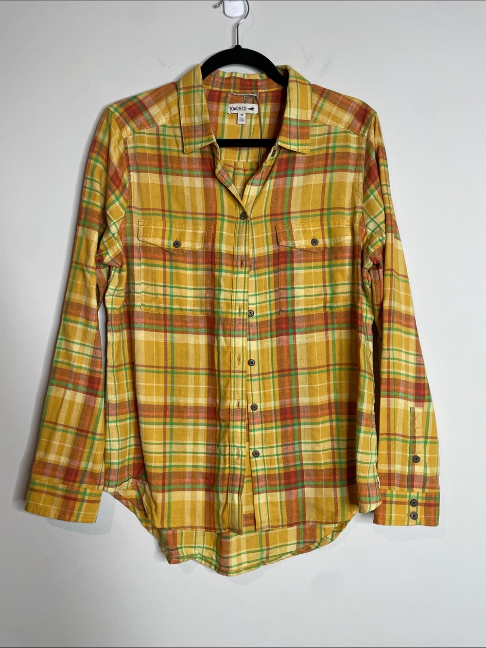 Toad&Co | Women’s Plaid Button Down Recycled Cotton Blend Size Medium NWT